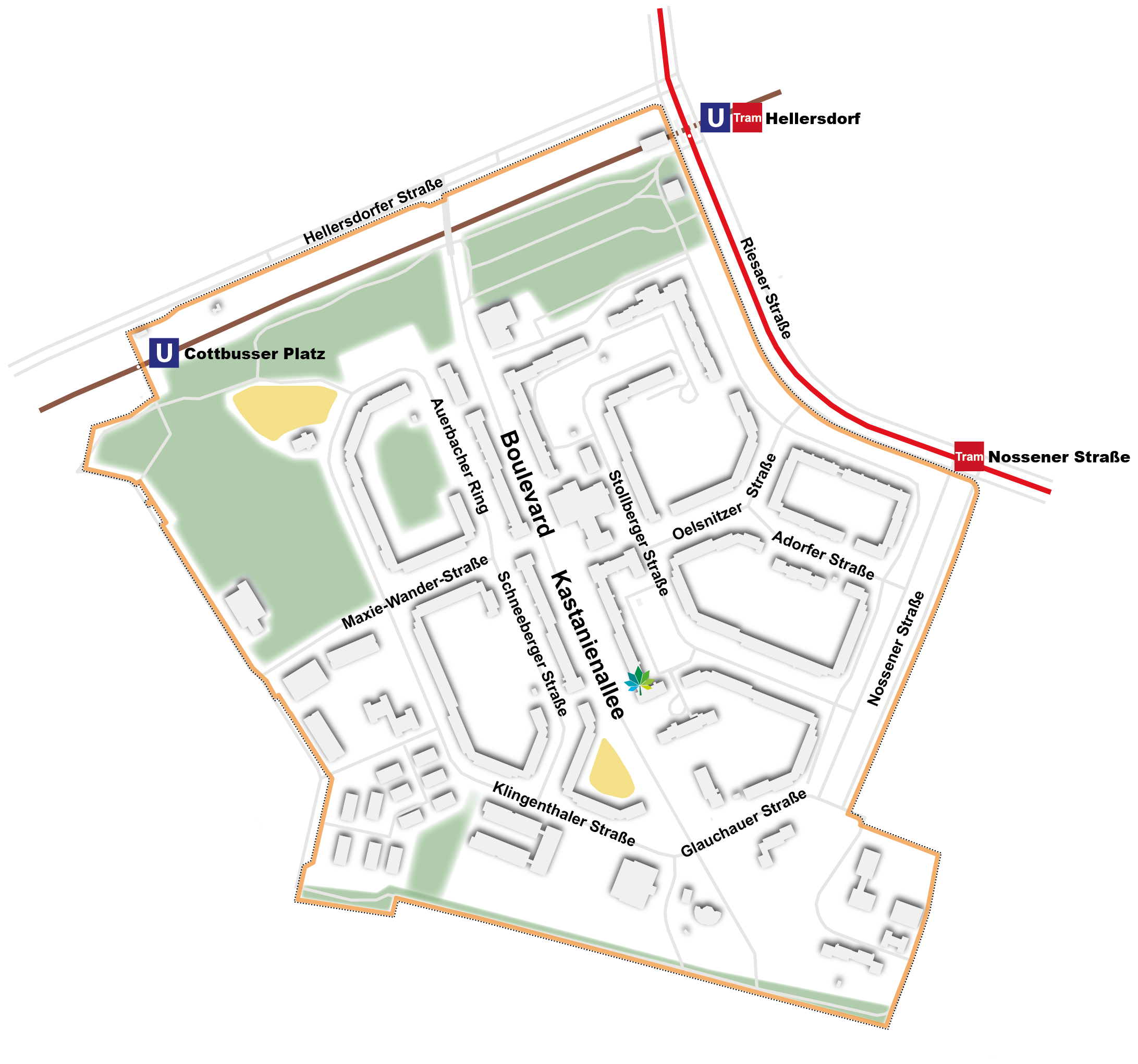 Gebietskarte des Quartiersmanagements Boulevard Kastanienallee
